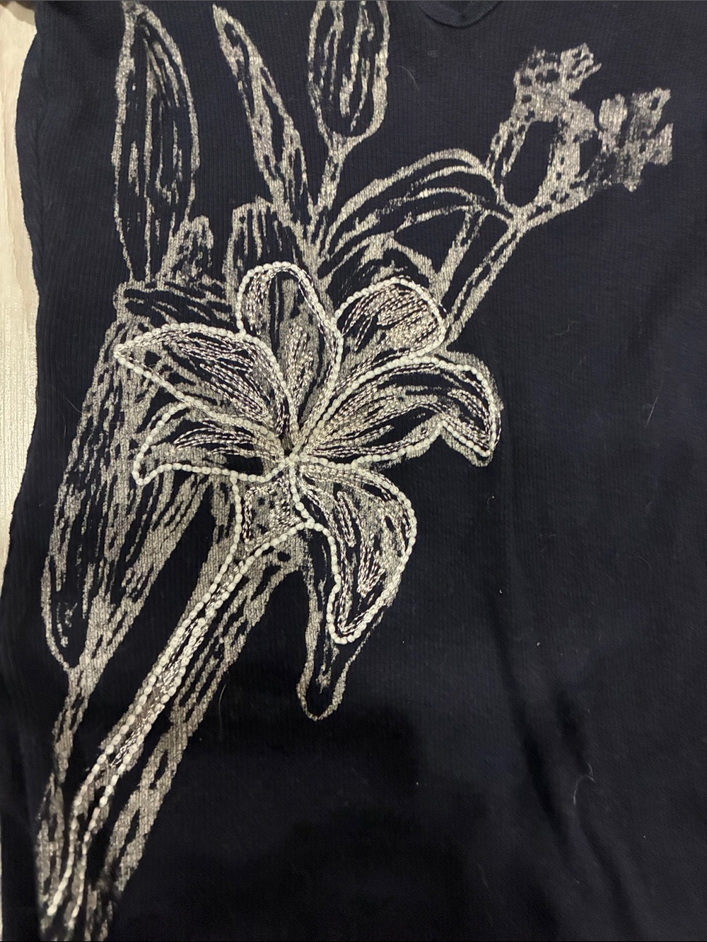 Vintage Cache Y2K Embellished Floral Hooded Tunic Top Size Small - Picture 5 of 6